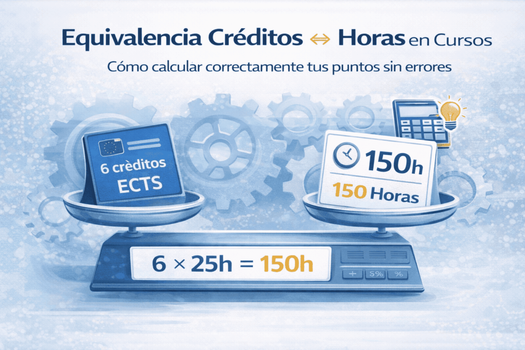 equivalencia créditos horas cursos